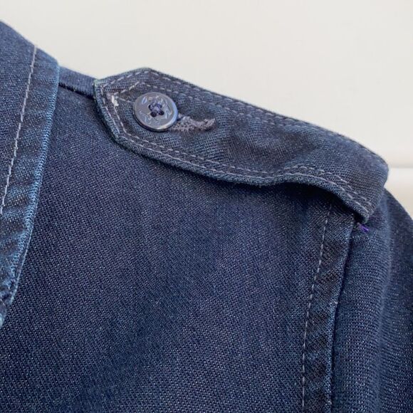 Vintage Tommy Hilfiger Military Inspired Dark Denim Utility Jacket Blue Medium - Picture 8 of 15